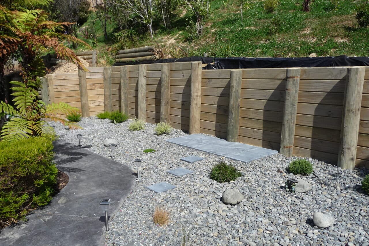 Finished hillside garden and lawn by Distinctive Landscapes