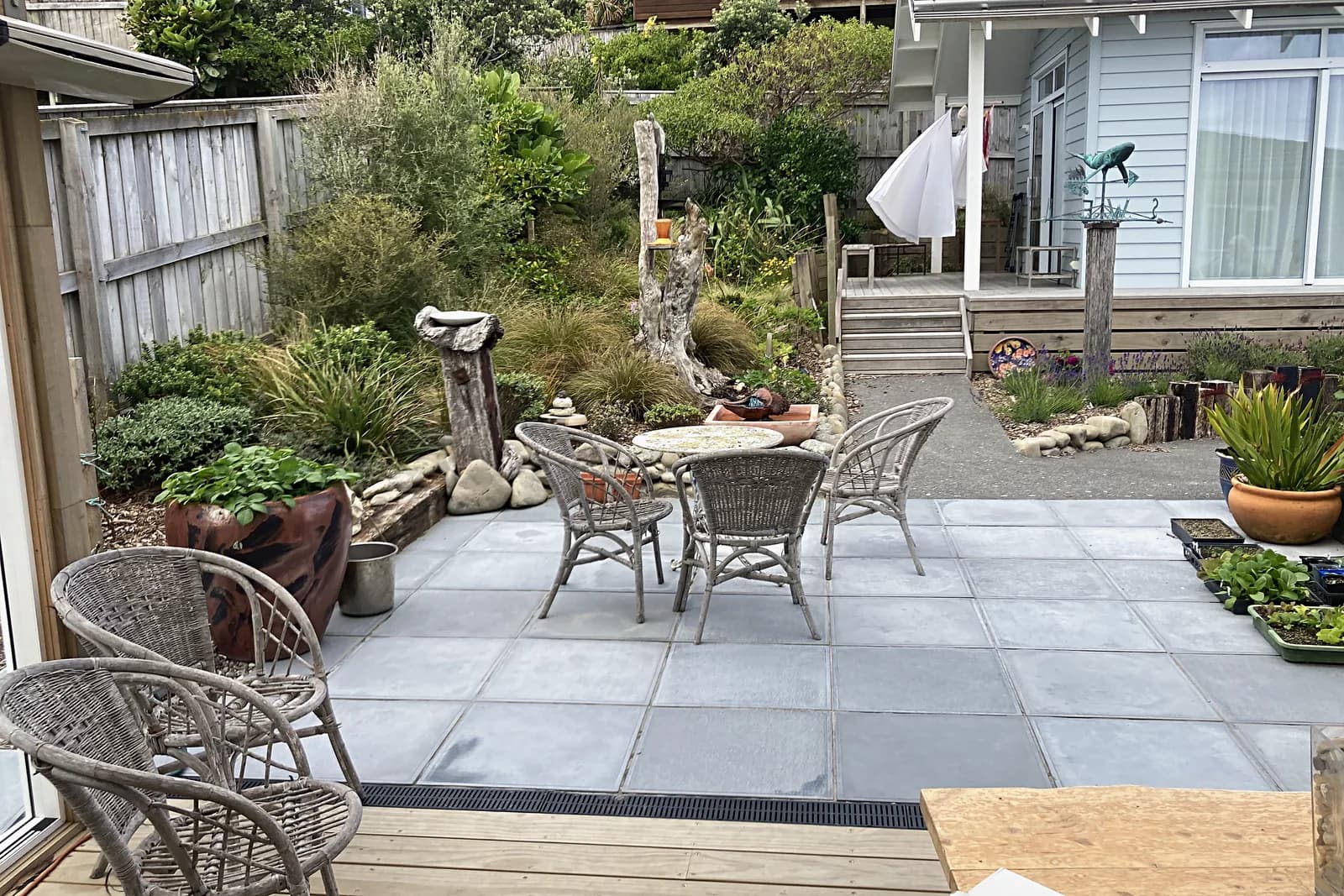 Paved courtyard with planting, Titahi Bay